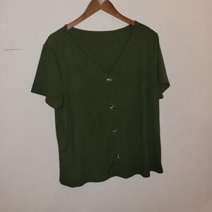 Olive Green Button Detail Women's Set